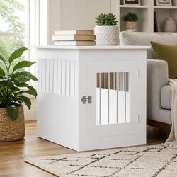 White End Table Dog Crate: Specs and Durability Overview
