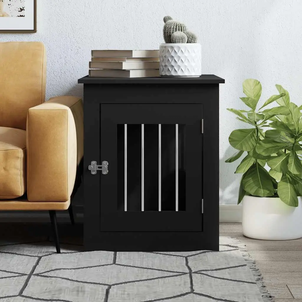 Dog Crate Furniture Black 55x75x65cm