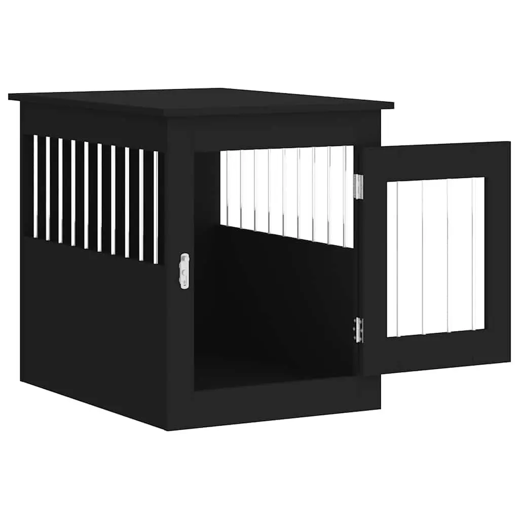 Dog Crate Furniture Black 55x75x65cm
