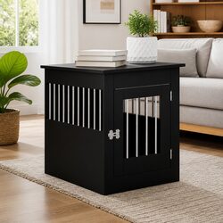 Dog Crate End Table Specs: 55x80x68cm Steel & Wood