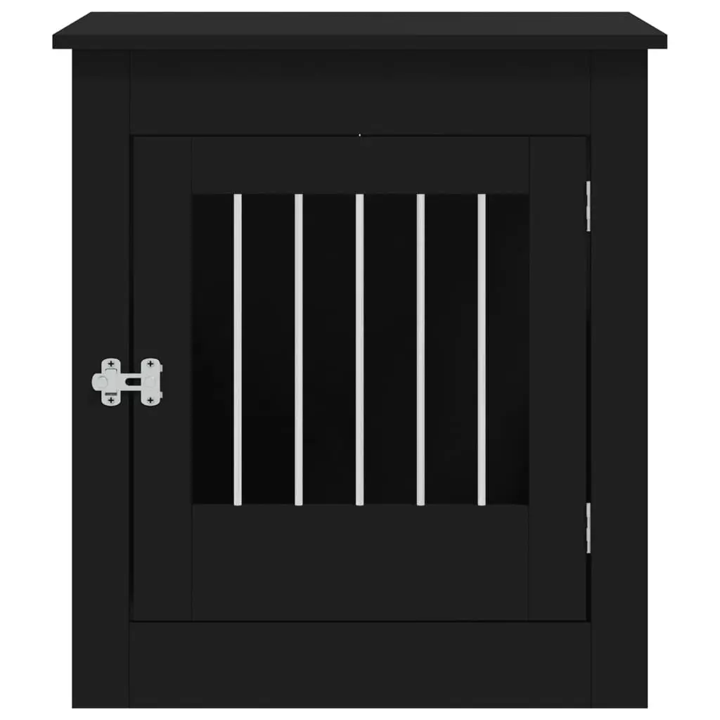 Dog Crate Furniture End Table Black 64.5x80x71cm for Living Room or Bedroom