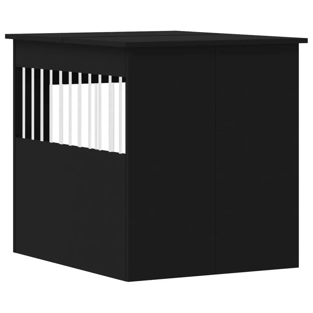 Dog Crate Furniture End Table Black 64.5x80x71cm for Living Room or Bedroom
