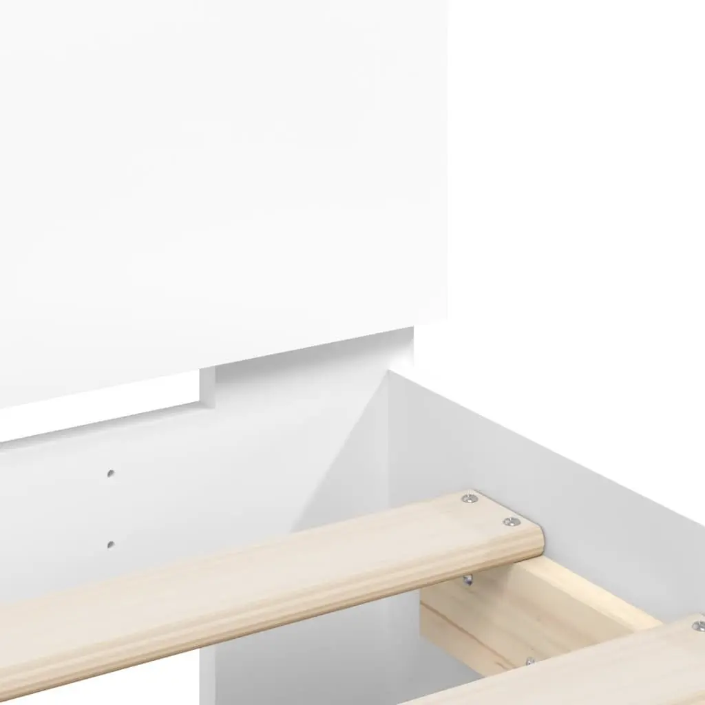 White Bed Frame with Headboard for Bedroom 90x190 cm