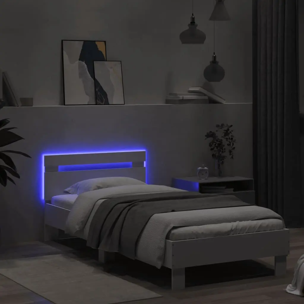 Bed Frame with Headboard for Bedroom 90x190 cm