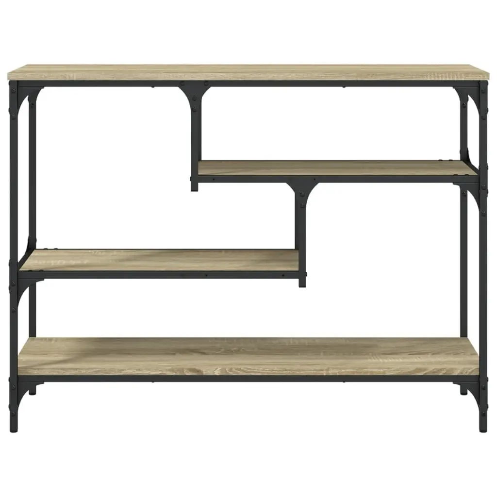 Console Table for Hallway 100 x 30 x 75 cm Sonoma Oak Brown Engineered Wood with Metal Frame