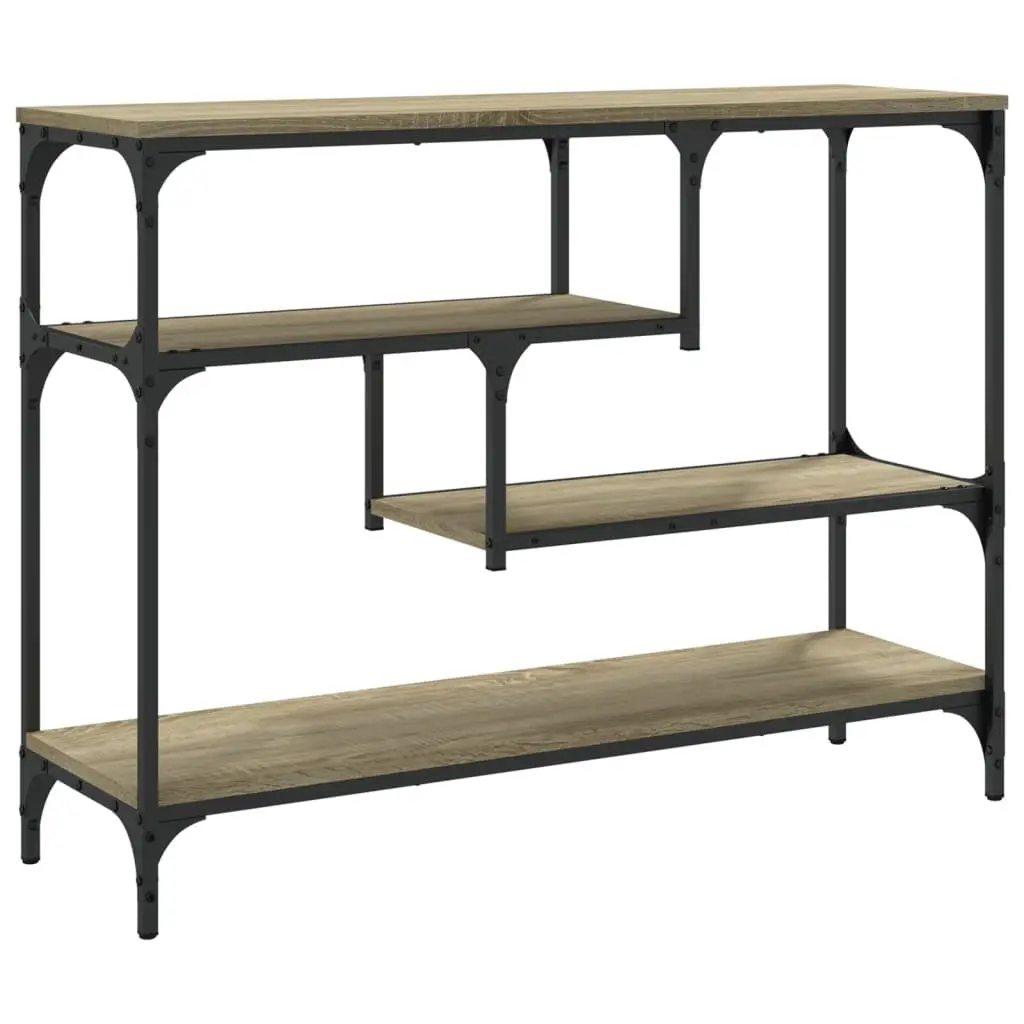 Console Table for Hallway 100 x 30 x 75 cm Sonoma Oak Brown Engineered Wood with Metal Frame
