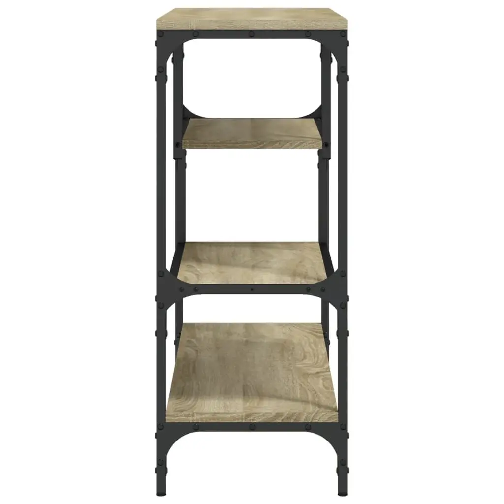 Console Table for Hallway 100 x 30 x 75 cm Sonoma Oak Brown Engineered Wood with Metal Frame
