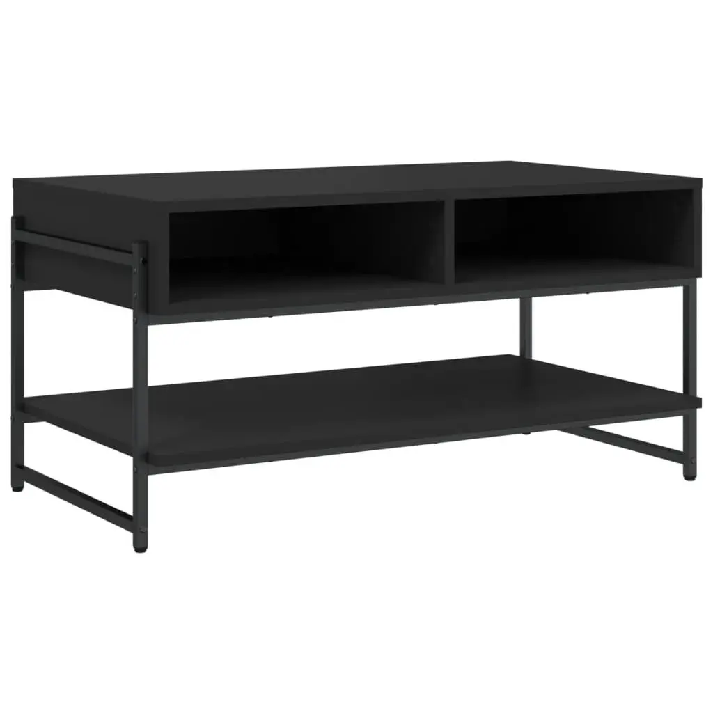 Coffee Table Black 90x50x45cm Living Room Accent Table with Storage Space