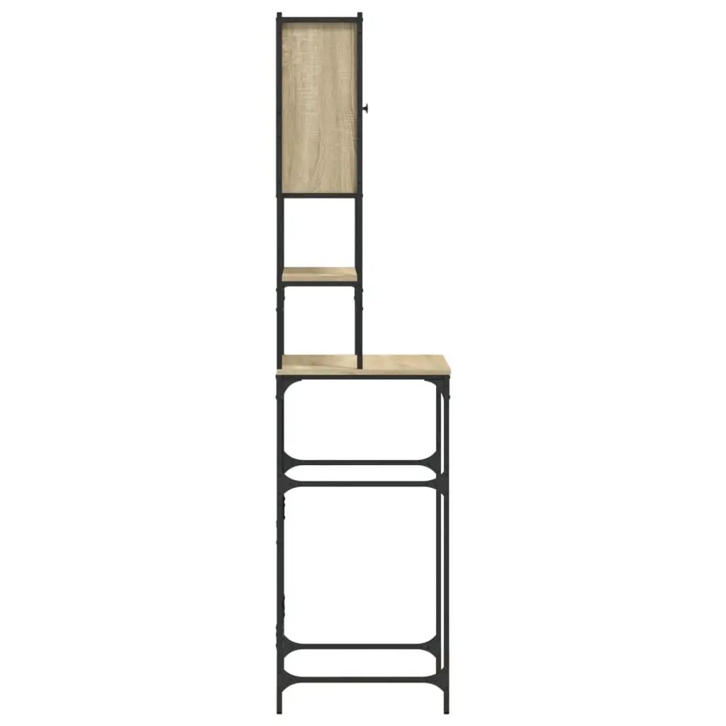 Washing Machine Cabinet Bathroom Storage Organiser Sonoma Oak Engineered Wood 68 x 48.5 x 194 cm