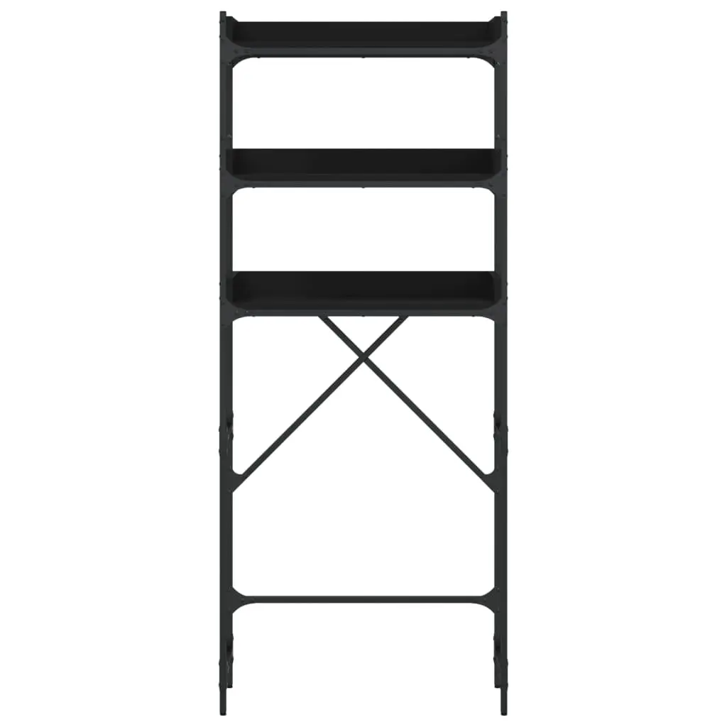 Washing Machine Shelf 3-Tier Black Bathroom Storage Organizer Space Saving