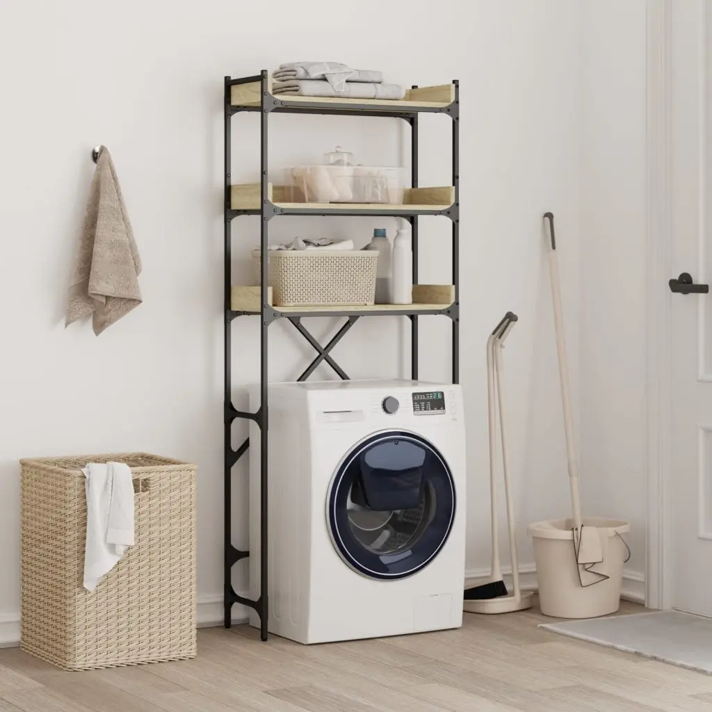 3-Tier Washing Machine Shelf in Sonoma Oak