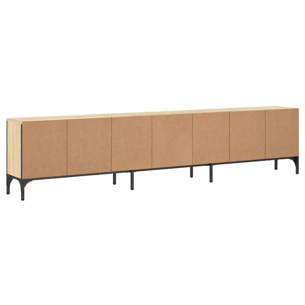 TV Cabinet for Living Room Brown Engineered Wood Media Storage Unit 200W x 25D x 44H cm