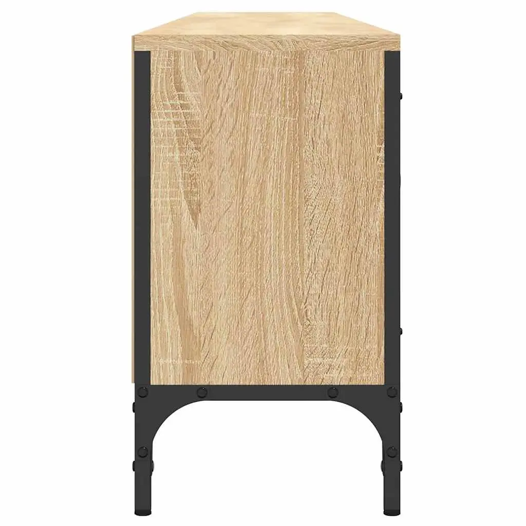 TV Cabinet for Living Room Brown Engineered Wood Media Storage Unit 200W x 25D x 44H cm
