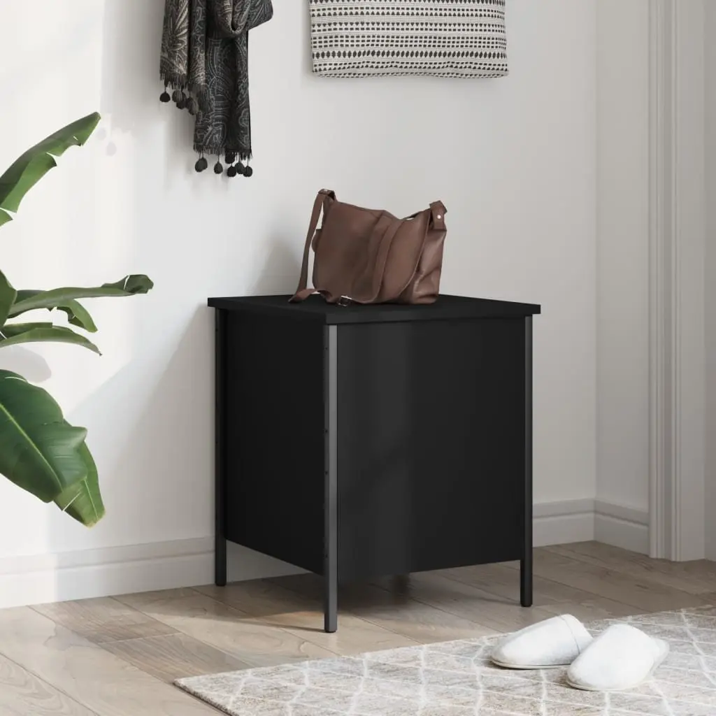 Storage Bench Black Hallway Living Room Bedroom 40 x 42.5 x 50 cm