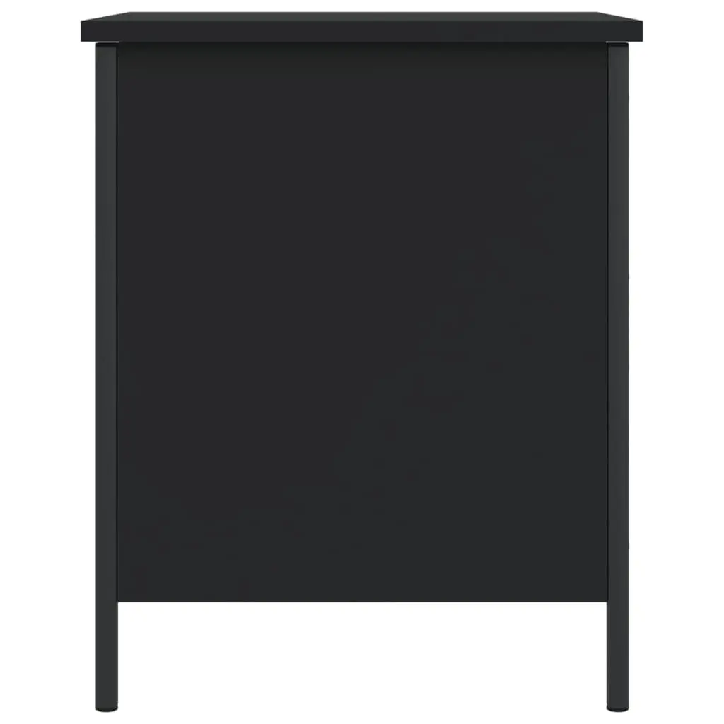 Storage Bench Black Hallway Living Room Bedroom 40 x 42.5 x 50 cm