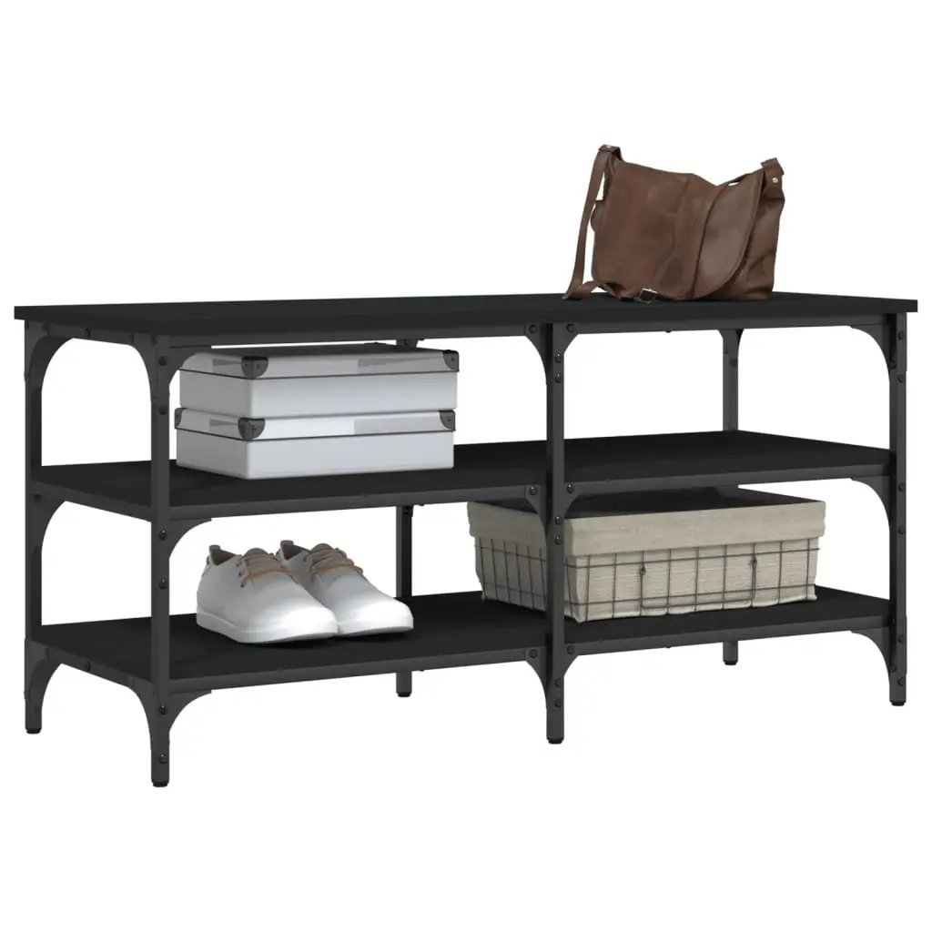 Shoe Bench Storage Entryway Hallway 100x38.5x49cm 3-Tier Shelves