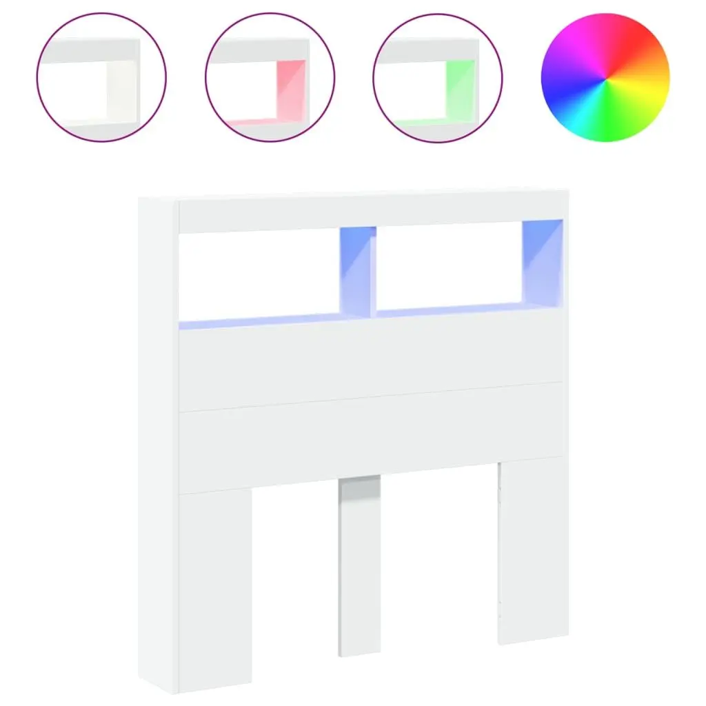 Headboard Cabinet with RGB LED Lights 100cm