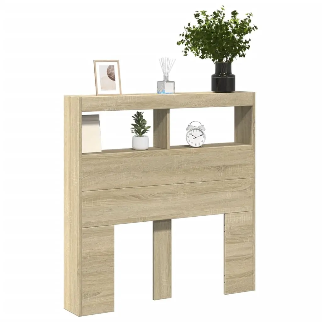 100 cm Brown Headboard Cabinet with RGB Lights