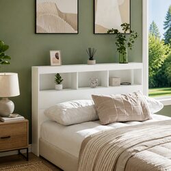 Specifications of White Headboard Cabinet with RGB LED Lights
