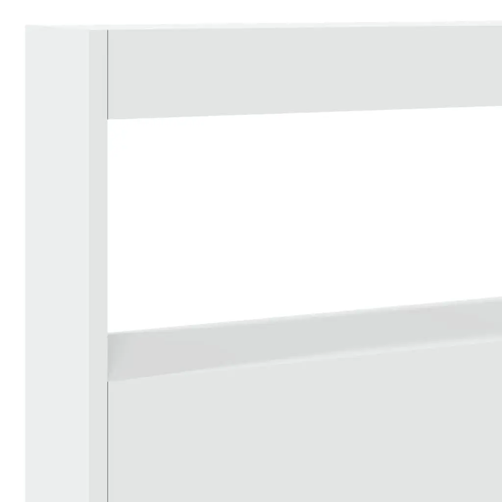 White Headboard Cabinet with RGB LED Lights