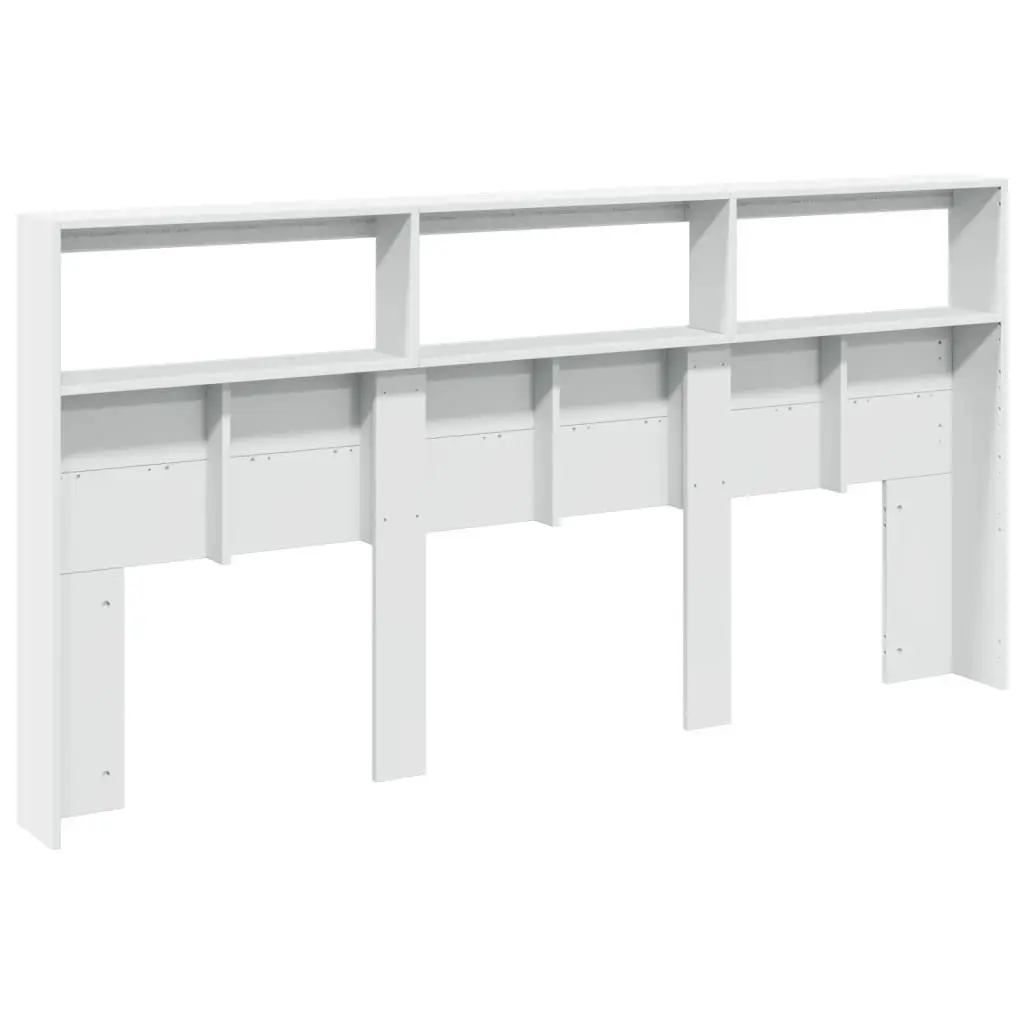 Headboard Cabinet with RGB LED Lights for Bedroom 200cm White
