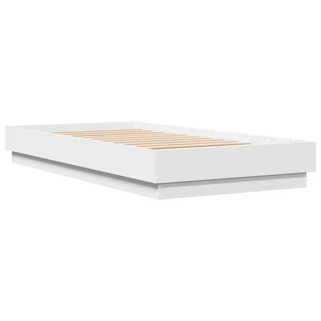 White Bed Frame 90x190 cm Engineered Wood