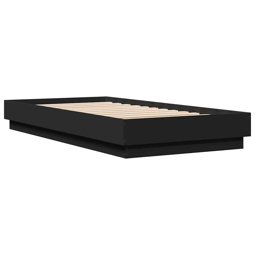 Engineered Wood Black Bed Frame 90x190 cm
