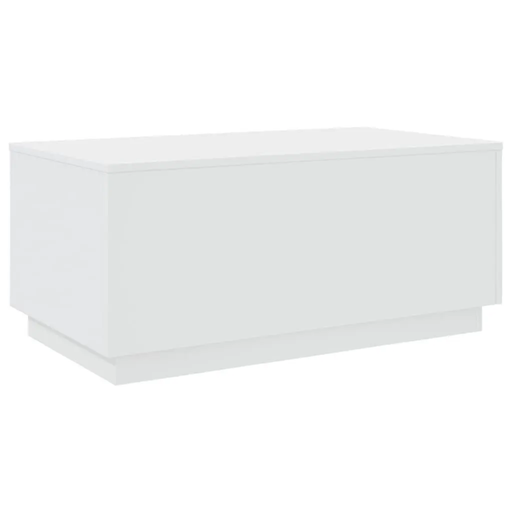 Coffee Table with RGB LED Lights Modern Living Room Accent Furniture White