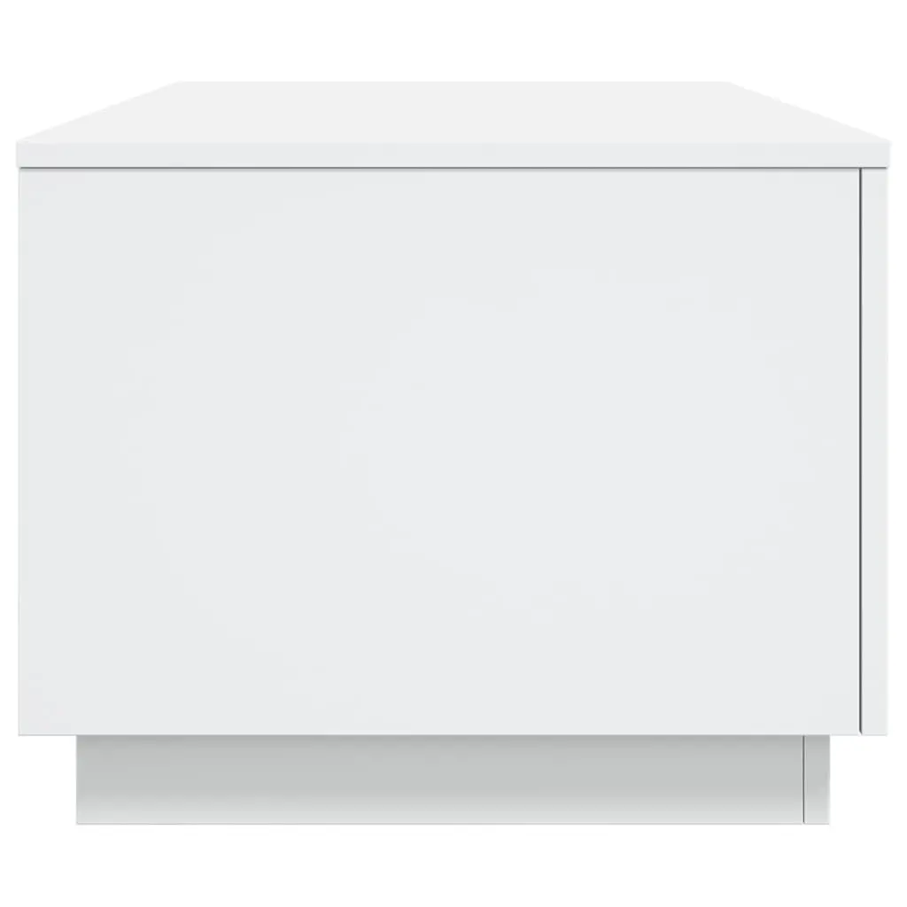 Coffee Table with RGB LED Lights Modern Living Room Accent Furniture White