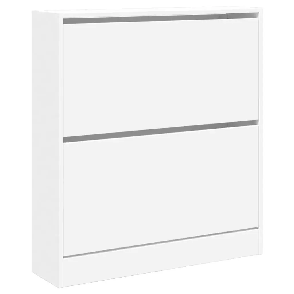 Shoe Cabinet White Storage Organiser Compact for Entryway Hallway 80W x 21D x 87.5H cm