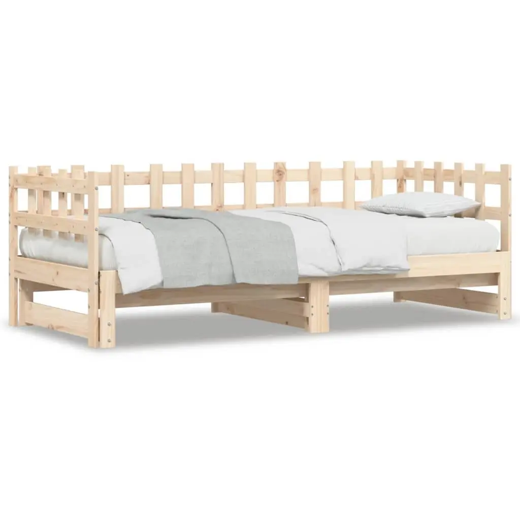90x190 cm Solid Pine Wood Pull-out Day Bed Frame