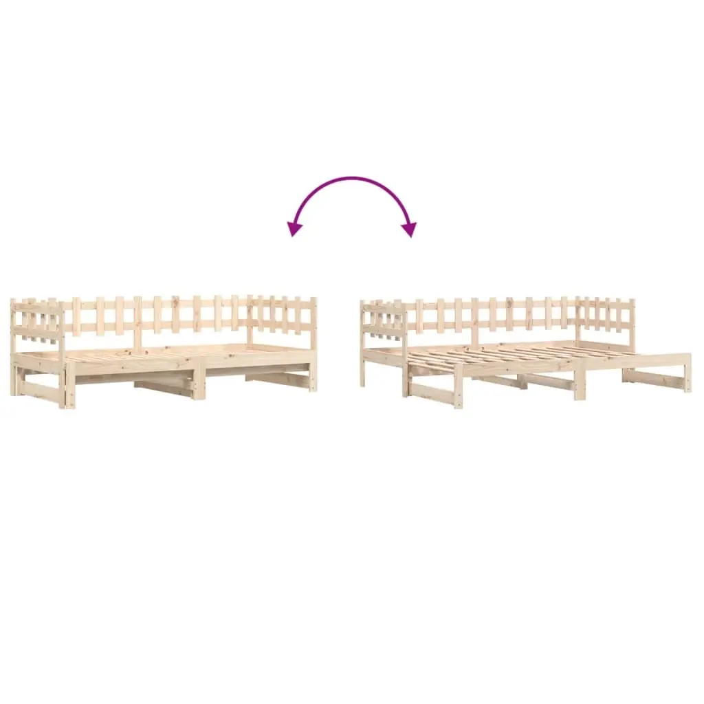 90x190 cm Solid Pine Wood Pull-out Day Bed Frame