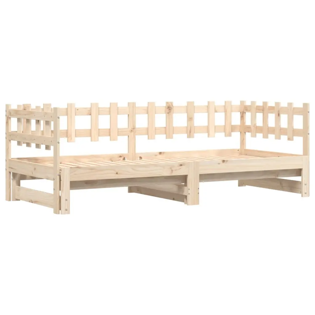90x190 cm Solid Pine Wood Pull-out Day Bed Frame