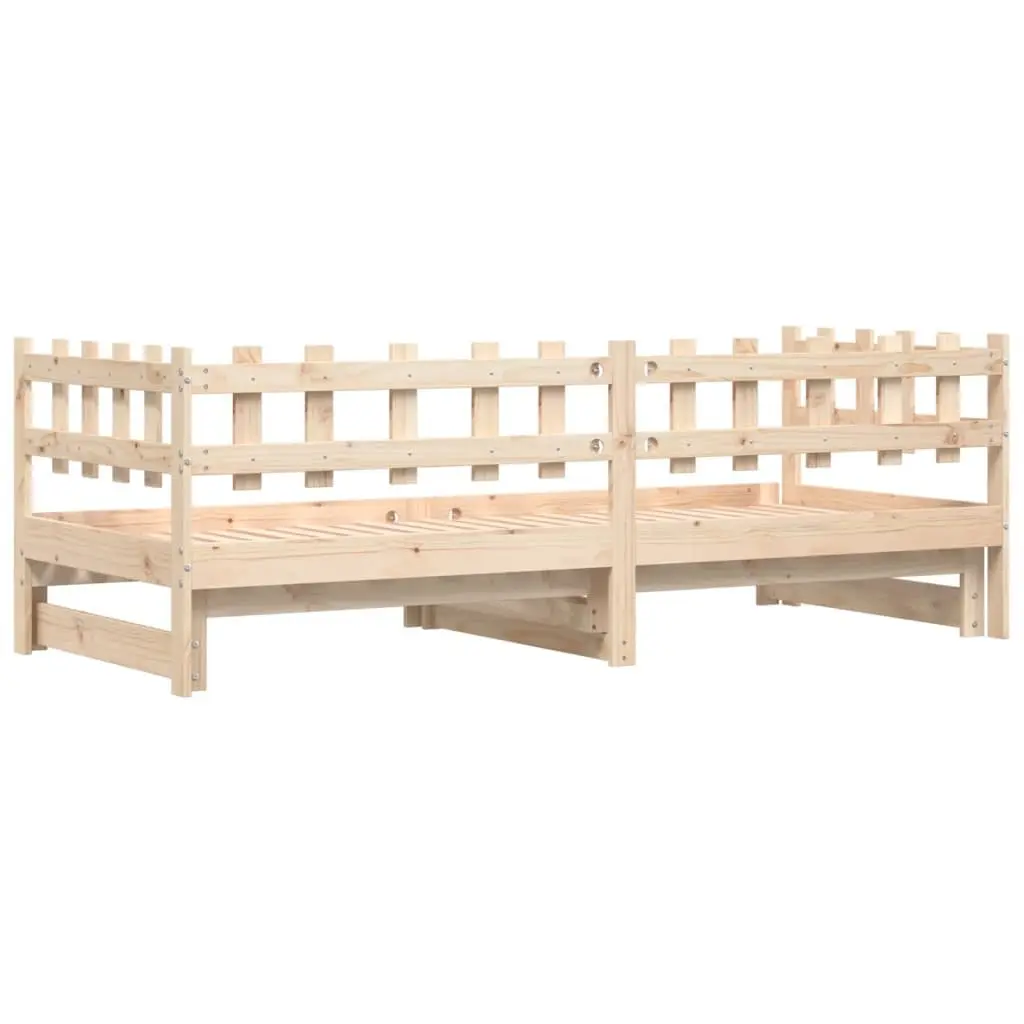 90x190 cm Solid Pine Wood Pull-out Day Bed Frame