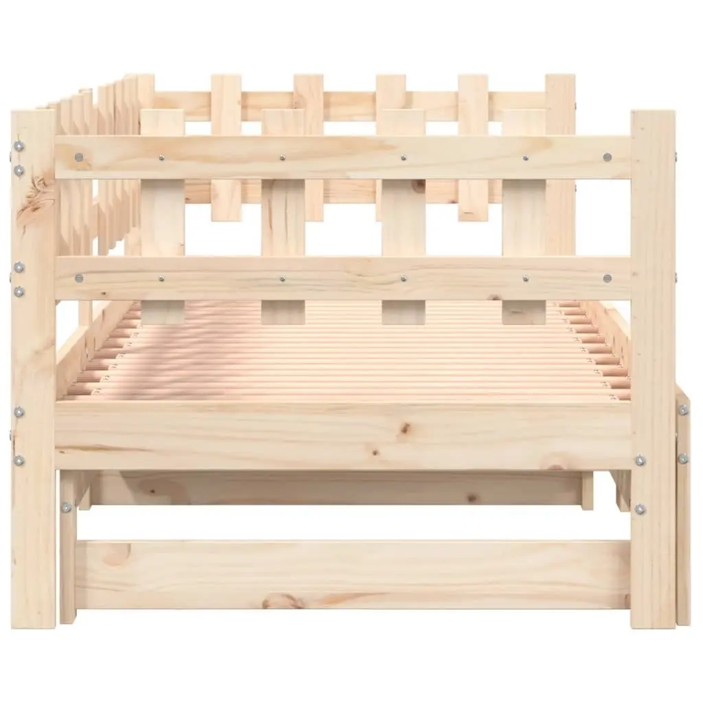 90x190 cm Solid Pine Wood Pull-out Day Bed Frame