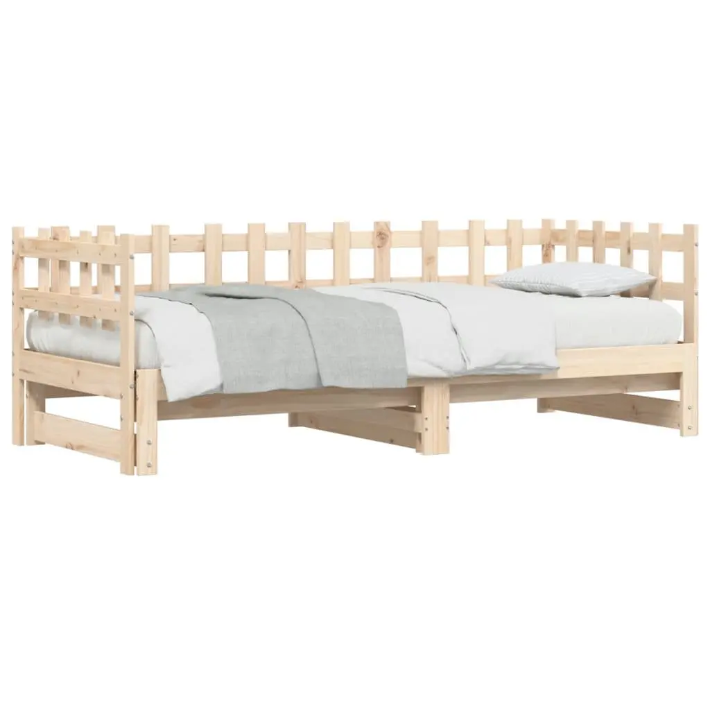 90x190 cm Solid Pine Wood Pull-out Day Bed Frame