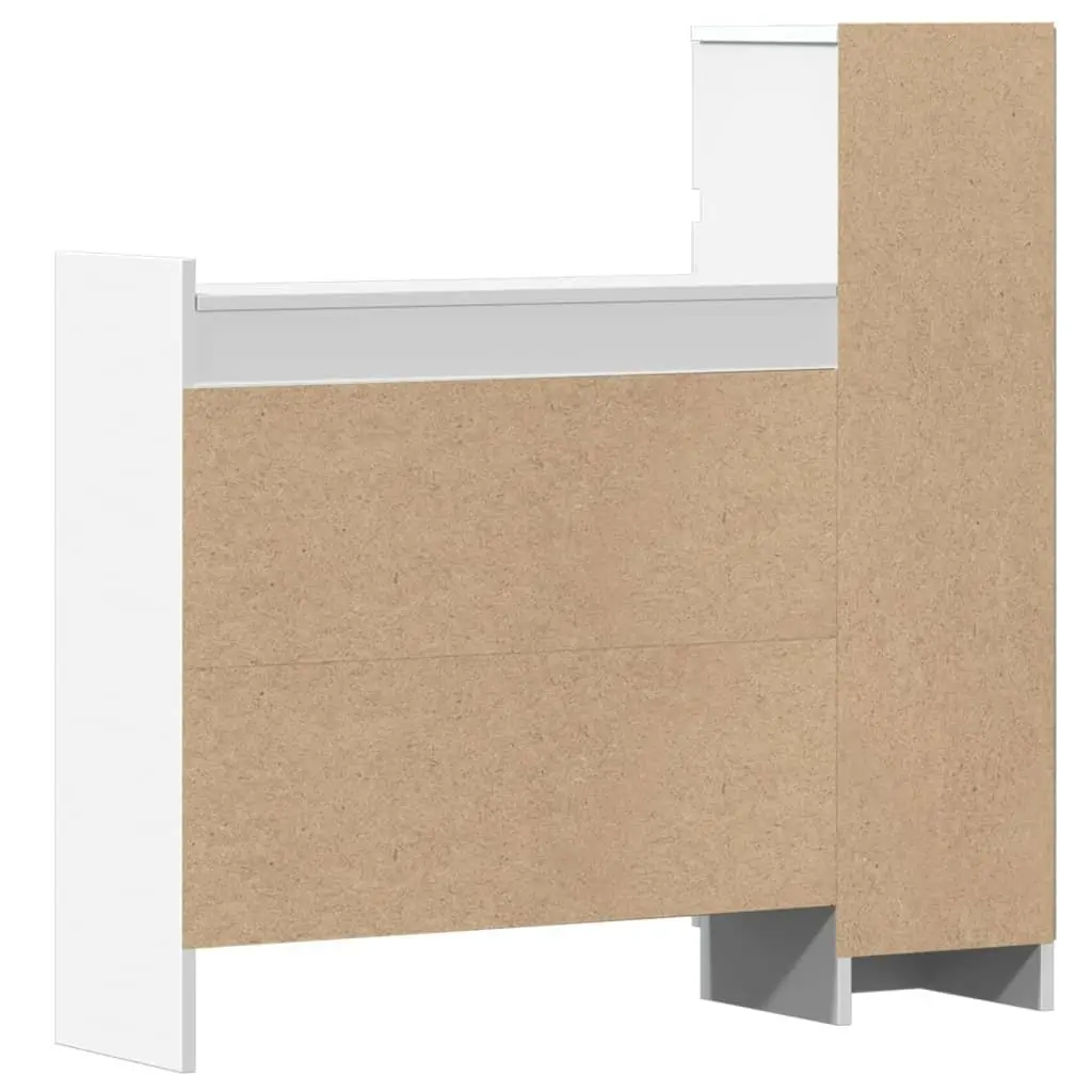 Shoe Cabinet White 100.5x28x100 cm Storage Organiser Cupboard Drawer Shelves