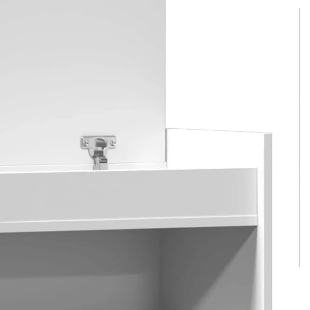 Shoe Cabinet White 100.5x28x100 cm Storage Organiser Cupboard Drawer Shelves