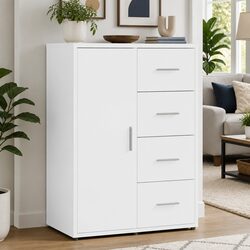 60x31x84 cm White Sideboard Made of Engineered Wood
