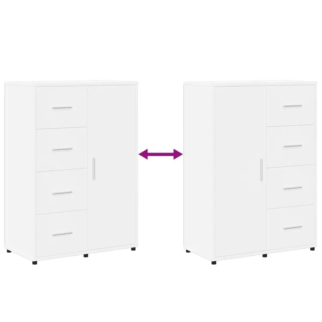 Sideboard for Living Room White 60x31x84 cm Engineered Wood Storage Cabinet