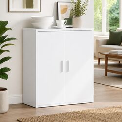 White Storage Cabinet - 79x38x80 cm Engineered Wood