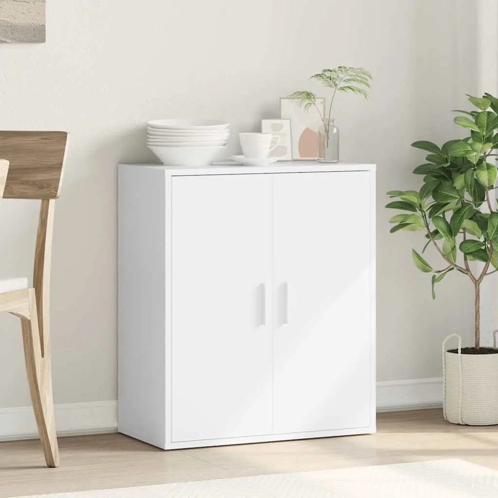 Sideboard White Storage Cabinet Engineered Wood Living Room 79x38x80 cm