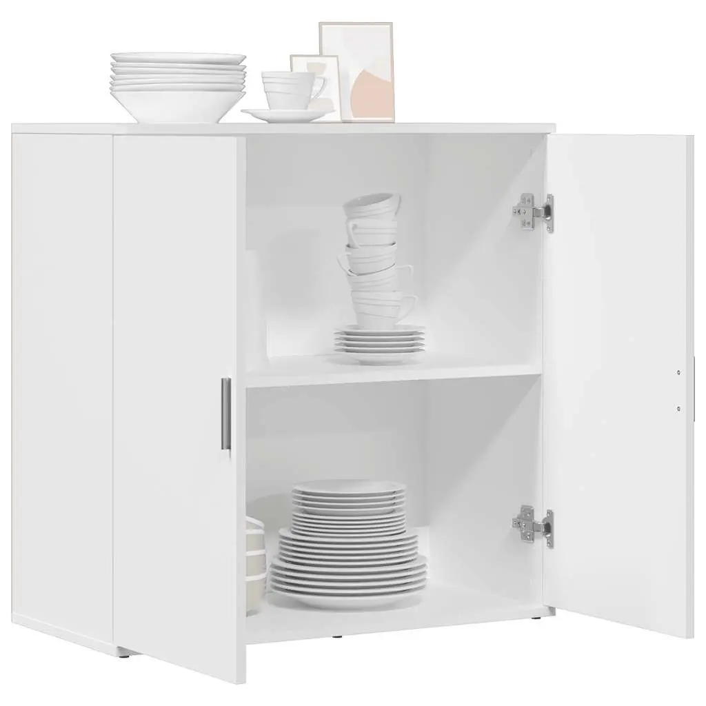 Sideboard White Storage Cabinet Engineered Wood Living Room 79x38x80 cm
