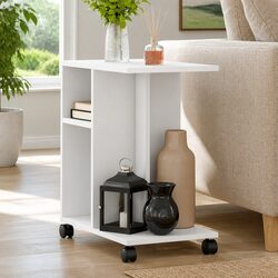 Engineered Wood White End Table Dimensions: 50 x 30 x 55 cm