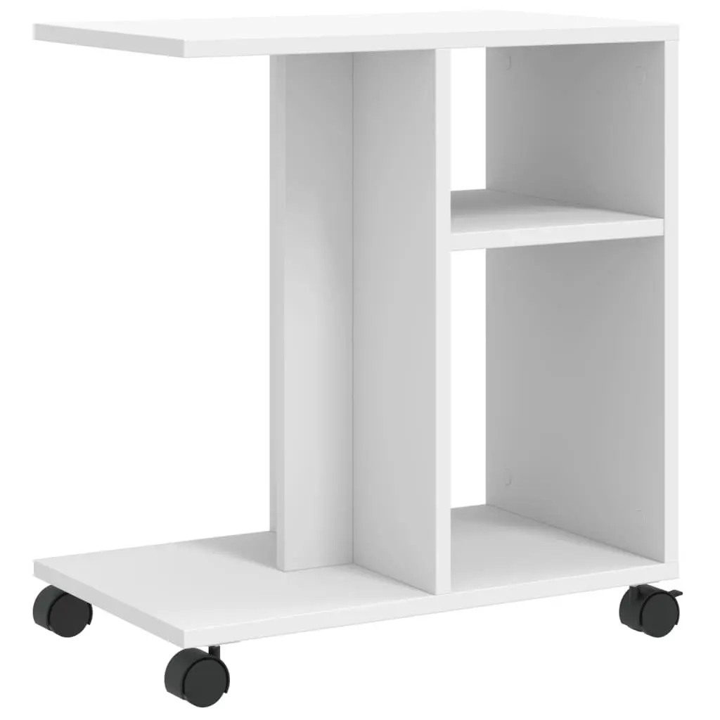 End Table for Living Room White Engineered Wood 50 x 30 x 55 cm