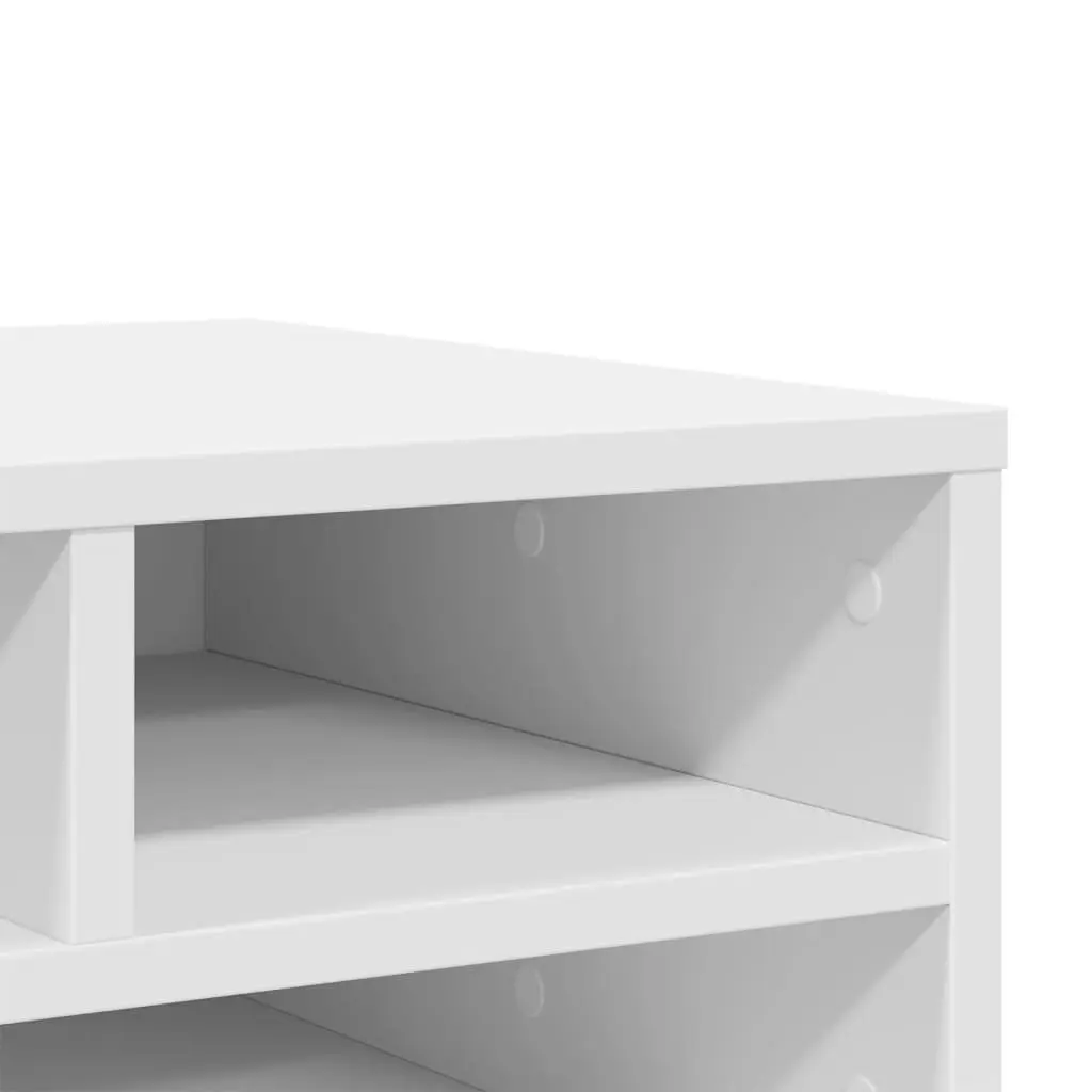 Printer Stand White Engineered Wood Organiser Shelf Storage Office Desk Table 49 x 40 x 22.5 cm