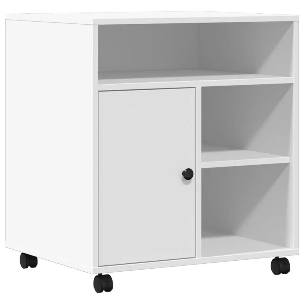 Printer Stand with Wheels for Office Organiser White 60 x 50 x 67 cm