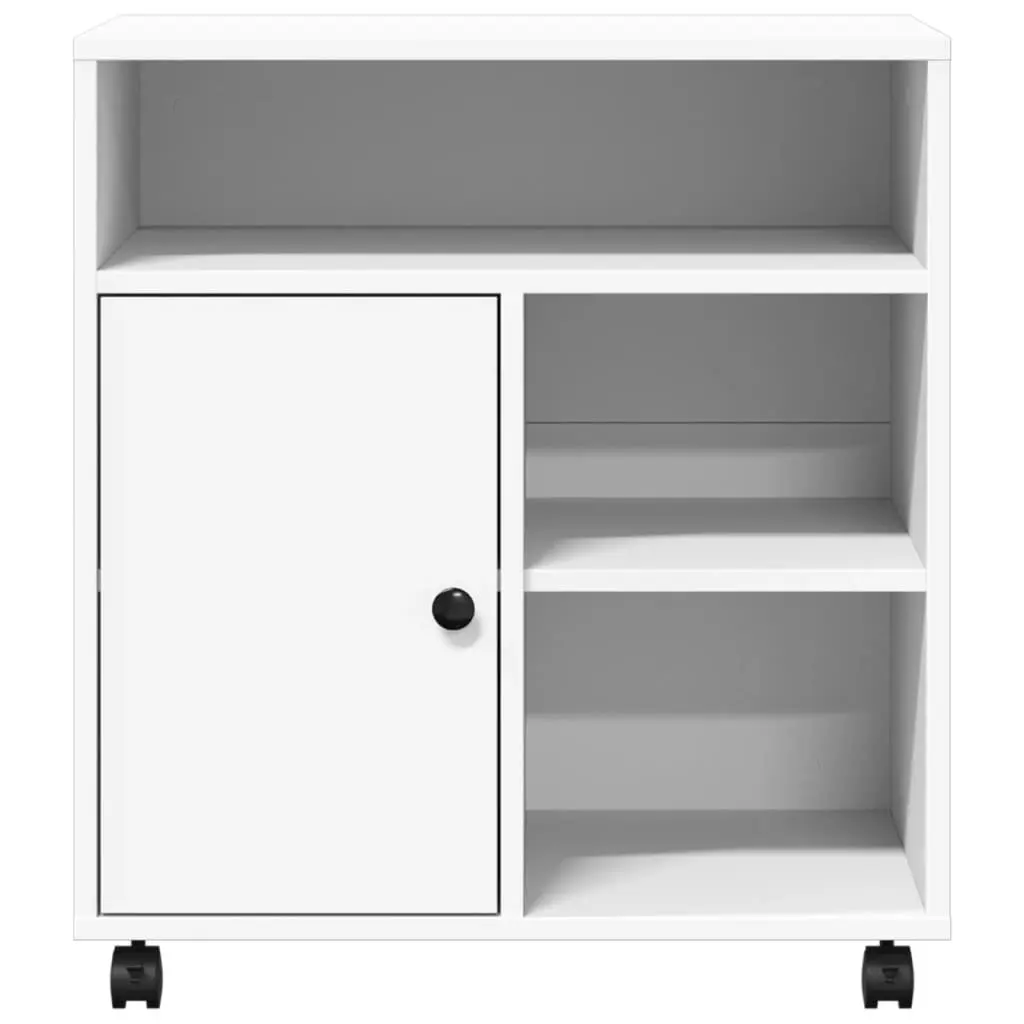 Printer Stand with Wheels for Office Organiser White 60 x 50 x 67 cm