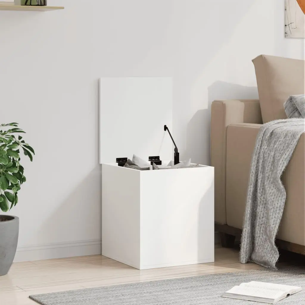 Storage Chest White Engineered Wood Box Bedroom Living Room 40 x 42 x 46 cm