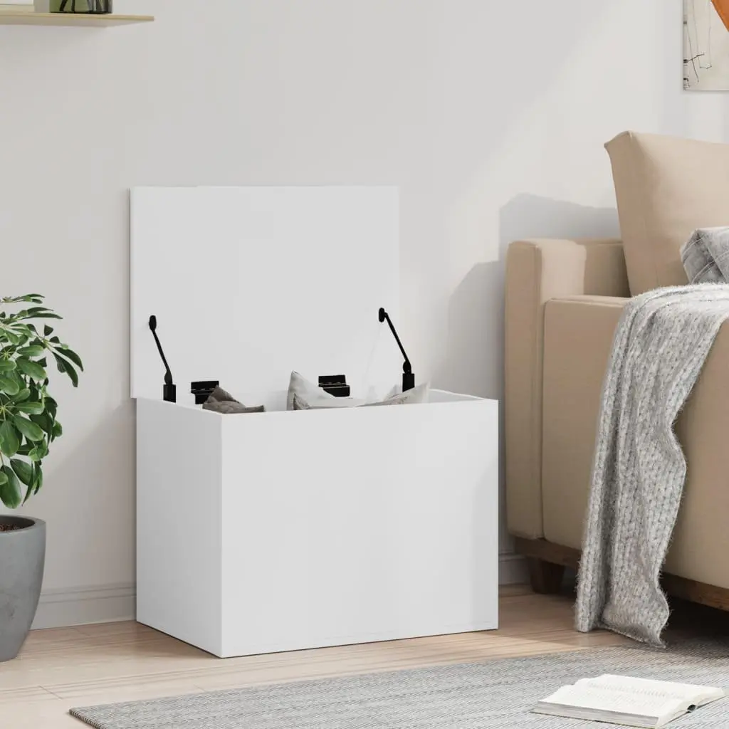 Storage Chest White for Living Room 60x42x46 cm Engineered Wood Toy Box Organiser Furniture